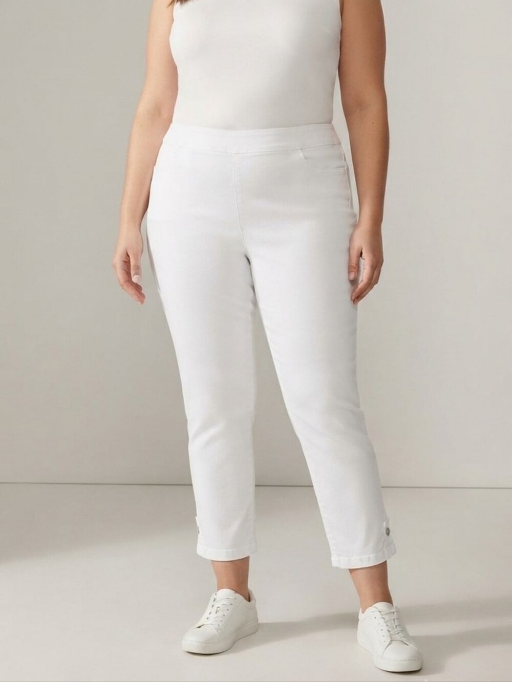 Slim Sation Multiples NWT white ankle tummy control pull on pants size 16